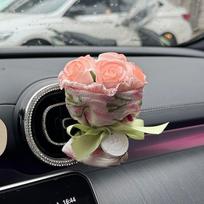 Tulip Car Accessories Decoration Car Air Conditioning Air Outlet Fragrance Stone Perfume Aromatherapy High-Grade Girl Fragrance Car Air Outlet Decoration [Light Pink Rose Flower] gray