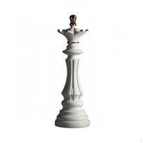 Resin Chess Piece Decor Craftsmanship Figurine Elegant Artistic Ruler Queen Knight White Queen gray