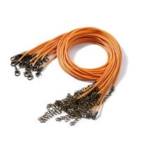 10Pcs 1.5/2mm Leather Adjustable Braided Rope Bronze Lobster Clasp Tail Chain Connector for DIY Necklace Pendant Jewelry Making 1.5mm orange