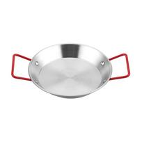 20cm/24cm/28cm Flat Bottomed Plate Gold Silver Stainless Steel Seafood Plate Non-Stick Thicked Spanish Paella Pan white