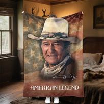 John Wayne Vakarų Kaubojaus Skrybėlės Antklodė Minkšta Patogi Visais Sezonais Puiki Sofai Biurui Poilsiui Kelionėms Šventinė Dovana 80cm x 120cm beige