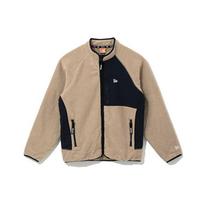 New Era Color Block Fleece Zip Jacket Unisex jackets Beige 12866476 S black
