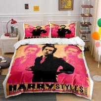 Pink Harry Styles Bedding Set Bedding Duvet Cover Set Duvet Cover Pillowcases  (1*Duvet Cover 2*Pillowcases, without duvet insert) 135x200cm white