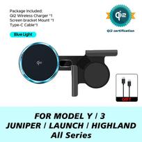 TESY Car Phone Mount Holder 15W Magnetic Wireless Charger Compatible with MagSafe for Tesla Model YL Y Juniper Launch 3 Highland Qi2 black