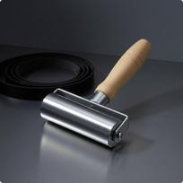 Leather Edge Roller Wooden Handle Seam Metal Head for Leatherworkers, Leatherwork Small brown
