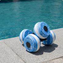 2 Pieces Aquatic Exercise Dumbbell Buoyant Water Aerobics Dumbbells Long-Lasting Blue White gray