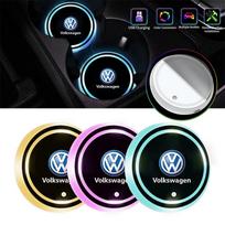 7 Color LED Car Cup Holder Light Luminous Coaster Water Cup Pad For VW Volkswagen Polo Jetta Golf Beetle CC GTI MK4 golf Passat white