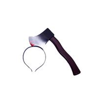Tricky Plastic Hammer Saw Scary Hair Hoop Simulation Headwear Women Hairband Halloween Headband 01 blue