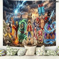 Japanese Anime Pirate Wall Tapestry Aesthetic Wall Hanging Printed Fabric Blanket Decorative Tapestries for Bedroom Living Room Home Decor 150cm x 200cm brown