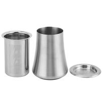 Coffee Powder Sieve Stainless Steel Fine Mesh Coffee Powder Filter Sifter Container with Lid for Home Kitchen Cafe white
