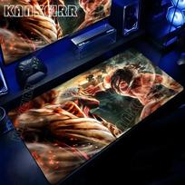 Xxl Cool Attack On Titan Anime Mouse Pad Office Computer Keyboard Gaming Accessories Mousepad NonSlip Desk Mat Pc Large Carpet 800x300X2mm brown