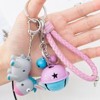 LED Light Donkey Sounding Key Ring Cute Car Pendant Fidget Toy Sound-producing Toy  Gift Idea beige