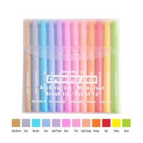 Xiaomi 12 Pastel Colors Arts Calligraphy Brush Pen Brush Tip Marker Felt Tip Water Based Ink Color Pens Great for Lettering, Journaling beige