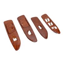 4 vnt. Langų jungiklių skydelių komplektas Priekinis Galinis Kairysis Dešinysis Land Cruiser J100 1998–2007 Vairas Kairėje Pusėje Raudonmedžio Spalvos brown