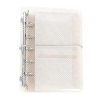 6-Rings Trifold Binder A6 A7 M5 Binder, 5/6-Rings Transparent Refillable Loose Leaf with 5 Rings Folder, Planner Budget Notebook Cover for School, S white