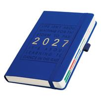 2027 m. planuoklis - Dienos, savaitės, mėnesio tvarkaraščio užrašinė su kalendoriumi blue