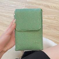 Mobile Phone Bag Women's Messenger Bag Fine Flash New Fashion Women's Bag Mini Bag Green blue