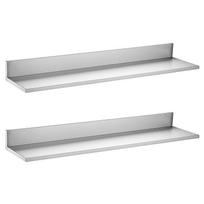VEVOR nerūdijančio plieno lentyna 218 x 914 mm 2 vnt. sieninė plaukiojanti lentyna, tvirta L formos komercinės lentynos, 30 kg stipri talpa