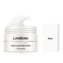 LANBENA Blackhead Remover Nose Mask Pore Strip Peeling Deep Clean Purify Minimize Pores Clear Acne Residue Facial Skin Treatment white