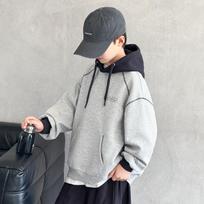 Boys Casual Hooded Long Sleeve Sweatshirt Big Kids Spring Autumn Outerwear Top 170cm šviesiai pilka spalva