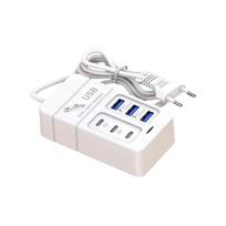 vFast Greitasis Įkroviklis 6 Prievadai PD USB Sieninis Lizdas Maitinimo Adapteris Telefono Įkrovimo Stotelė HUB Kištukas Dokas iPhone Samsung Sėdynės Įkroviklis EU Plug balta
