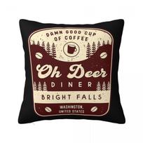 Oh Deer Diner Emblem Alan Wake Pillowcase Printed Cushion Cover Decorations Game Anime Pillow Case Cover Home Zippered 40*40cm 30x30cm 12x12in beige