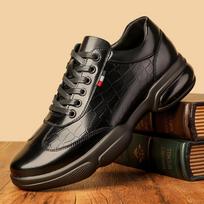 New Men Cow Leather Casual Sport Shoes Fashion Comfortable Chunky Sneakers 44 juoda