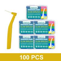 Kingubznis 100Pcs Orthodontic Interdental Brush For Teeth Braces Short Handle Mini Toothbrush Dental Care blue