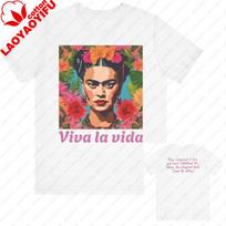 Gyvenk Gyvenimą Frida Kahlo Marškinėliai Įgalink Moteris Įkvėpta Frida Khalo Marškinėliai Harajuku Dydeli Marškinėliai Grafiniai Marškinėliai Vintage Viršutiniai Drabužiai L brown