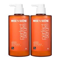 Mise en scene Perfect Original Serum Shampoo Duo Set 900ml x 2 - Nourishing & Smoothing Daily Hair Care for Dry and Damaged Hair orange