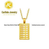 Shuibei 999 Fine Gold 3D Pendant Simple Necklace for Women Single Pendant yellow