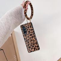 Applicable to Samsung ZFold6 mobile phone case brown leopard print ring zfold5 folding screen portable protective case PC hard case Samsung zfold 3 gray