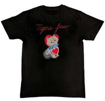 Tigers Jaw Cat Heart Graphic Print Mens T-Shirt XL gray