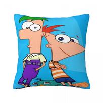 Pillow Cover P-Phineas And F-Ferbs Pattern Cushion Cover Funny Pillow Case For Sofa Bedroom Home Decor Pillowcases Peach skin 18*18(CM)-1Pcs beige