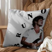 I Just Might Bruno Mars Pillow Case Anti-Dustmite Pillowcase Invisible Zipper Silky Short Plush Sofa Cushion Cover Peach skin 18*18(CM)-1Pcs white