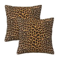 Leopard Print 2 Pcs Square Pillowcase Pillow Cover Cushion Decor Comfort Throw Pillow For Home Sofa Peach skin 30*30(CM)-2Pcs
