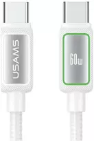 USAMS Al-Alloy SJ815 U110 RGB greito įkrovimo 60W USB-C į Lightning laidas 1.2 m juodas