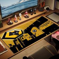 Wolves FC Color Mouse Pad Large Gaming Table Cushion Non-slip Laptop Tablet Big Mousepad XXL Mat Mini PC Playmat With Lock edge 30cmx60cm(11.8x23.6inch) orange