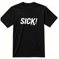 Men's Bike Stunt T-Shirt with Fabio Wibmer& Danny MacAskill Design- Bold SICK Mountain Biking Print Fit Short Sleeve Shirt 110 white