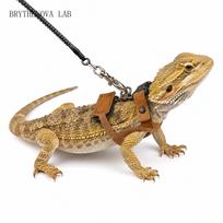 Roplių driežų pavadėlis su 2 m elastiniu pavadėliu, minkšta liemenė, pasivaikščiojimo rinkinys barzdotiems iguanams, drakonams S M L S  17cm Length