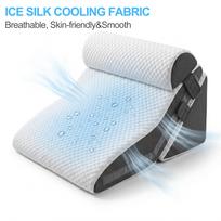 3 in 1 Memory Foam Wedge Pillow Set Ergonomic Sleeping Triangle Pillow for Neck Back Shoulder Pain Relief Anti Acid Reflux 50x56cm white