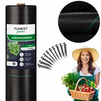 Juodas sodo agrotekstilės audinys nuo piktžolių, 1,6 × 50 m, 70 g/m²