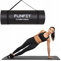 Funfit treniruočių kilimėlis jogai ir mankštai, 183 × 61 cm, juodas