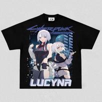Lucy Cyberpunk 2077 Vintage Anime Graphic Shirt Sci Fi T-Shirt Retro Tee 150 gray