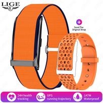 LIGE New Sport Fitness Tracker Smart Watch Men's Heart Rate Blood Pressure Monitor Pedometer Waterproof Smartwatch For Men Women gray