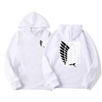 Mikasa Eren Survey Corps Hoodie - Trendy Attack on Titan Long Sleeve Jacket | New Spring Arrival Large white