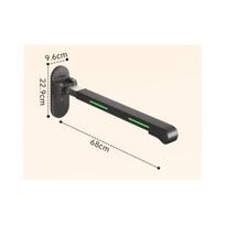 Fold-up Toilet Grab Bar Folding Foldable Support Rail for Users black