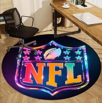 NFL Pattern Round Rug, Indoor/Outdoor Mat, for Picnic, Gameroom, Bedroom, Office, Living Room, Home Decor Carpet, Birthday Gift 150cmx150cm