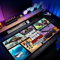 GTA Grand Theft Auto Online žaidimo tema pelės kilimėlis Didelis prailgintas stalo kilimėlis Vandeniui atsparus audinio paviršius Neslystantis guminis pagrindas Pelės kilimėlis 300x600x2mm