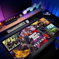 Grand Theft Auto Characters Mouse Pad Thick Rubber Base Mouse Mat Smooth Cloth Surface Big Gaming Deskmat for PC Computer Laptop 60x30x0.2cm